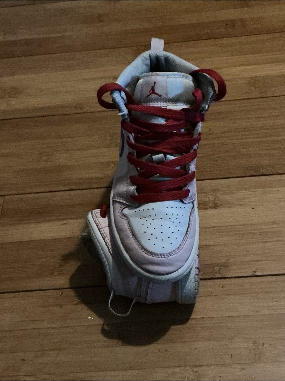Nike Air Jordan 1 Mid PS Pink Foam Fire Red White Sneakers Size 13C Kids